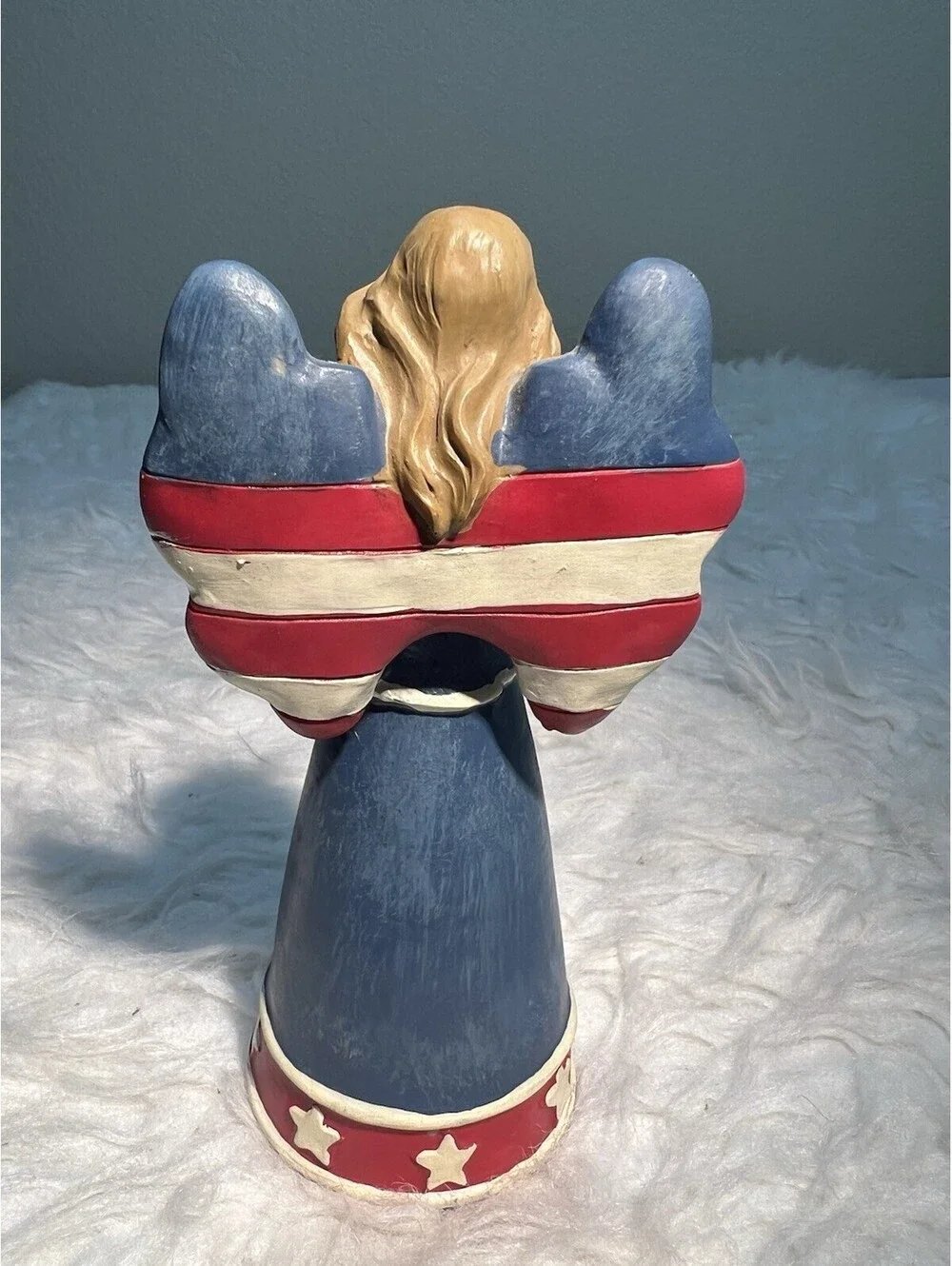 Patriotic Angel in Flag Dress & Wings Figurine